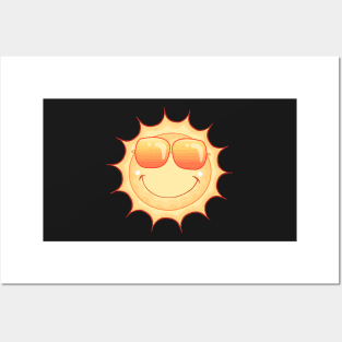 Smiling Cartoon Sun Posters and Art